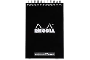 RHODIA 135039C – Notes spiralny w kolorze czarnym – A6 10,5 x 14,8 cm – punktowy układ stron – 80 kartek z mikroperforacją – papier Clairefontaine 80 g/m² – powlekana okładka