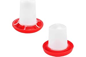 FVEVQE 2PCS Chicken Feeder and Chicken Water Dispenser Set, Automatic Chick Feeder, Convenient Chick Water Drinker for Poultry, Ducks, Quails and Baby Chicks