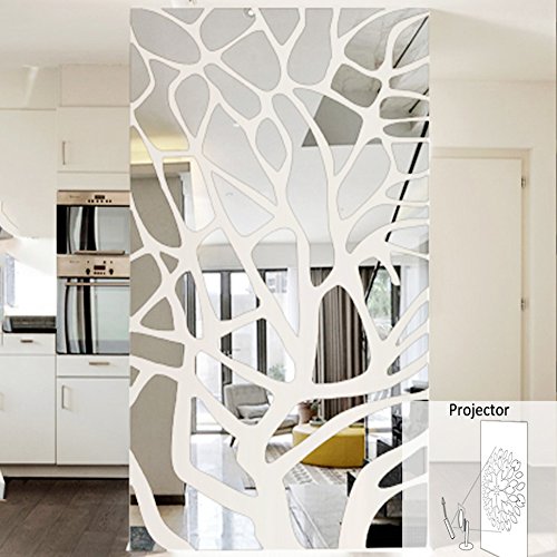 Wand Tattoo, Wuiyepo 3D Spiegel Wand Aufkleber Wohnkultur Spiegel Aufkleber Dekor für zu Hause Hotel Wohnzimmer Umkleideraum Badezimmer Dekor - 4