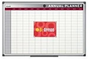 Bi-Office GA0337170 - Lavagna magnetica planning annuale con cornice in alluminio, 90 x 60 cm
