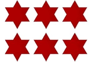 MIJOMA Set 6 Stück Filzsterne Filzuntersetzer Dekosterne für Weihnachten, Platzdeckchen Platzset Tischset Untersetzer für Getränke Bar Tasse Glas, Motiv Stern (Ø 20 cm, Rot)