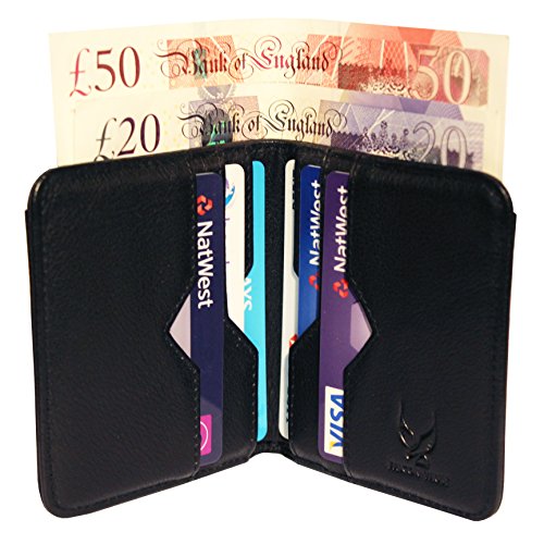 Falcon Vault - RFID Blocking Bifold Men’s Wallet - Slim Genuine Italian Leather Wallet for Men – 13.56 MHz RFI