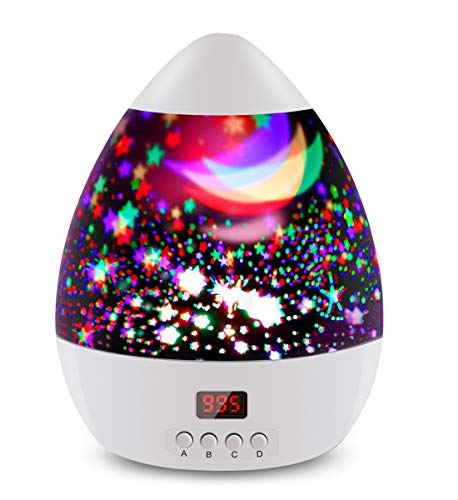 SCOPOW Sternenhimmel-Projektor, Nachtlicht mit LED-Lampe, wirft ein Sternenmuster an Wand und Decke, mit Timer-Funktion und Schnur zum Aufhängen, für Kinderzimmer