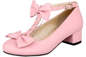 CHICMARK Damen Süß Mary Jane Schuhe mit Runder Zehenpartie und Kleinem Absatz