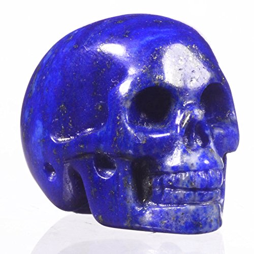 Mineralbiz 1.5 „Mini natürlichen Lapis Lazuli Edelstein geschnitzten Kristall Schädel, Schädel Carving, Kristall menschlichen Schädel Kopf Skulptur, heilende Reiki - 4