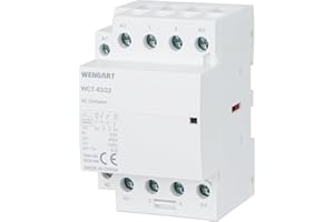 Wengart Advanced AC Contactor WCT-63, 50Hz/60Hz AC230V 63A 2NO2NC, Superior Life Expectancy, Ultra-Quiet, Energy-Efficient, Small Size, Plus More Features for Home Electronics, White