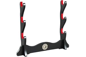 SZQL Schwertständer, Katana-Halter, Samurai-Halterung, Wakizashi Tanto, Schwert-Präsentationsständer, Waffenständer, drei Etagen