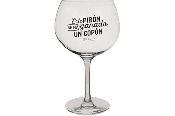 Mr. Wonderful Copa de balón de Vidrio - Este pibón se ha ganado un copón, Color Claro, 1 Unidad