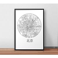 Plakat Beijing China Minimalist Map - City Map, Dekoration, Geschenk