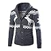 Produktbild Modaworld Herren Winter Weihnachten Strickjacke Cardigan Xmas Strickwaren Mantel Jacke Sweatshirt Longsleeve Langarmshirt Top Oberteil Herren Sweatjacke Jacob - Hoodie mit Reißverschluss
