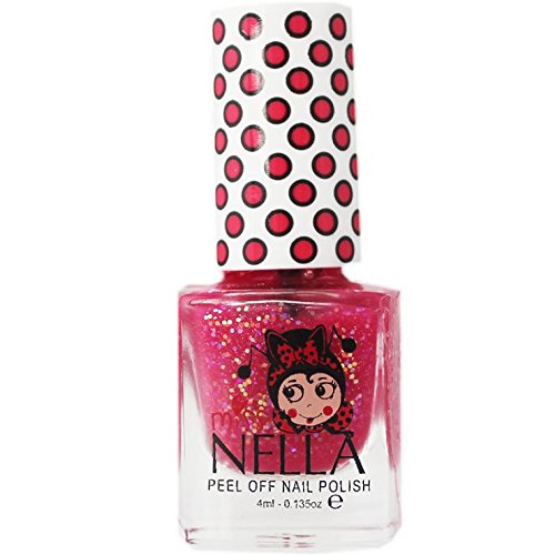 Miss Nella Sugar Hugs Glitter Special Glitter Kids Nail Polish with Peel-off Water Based Formula