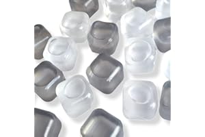 ANTEVIA MATÉRIAUX ANTEVIA - Lot de 20 glaçons réutilisables carré original 2.5 x 2.5cm | PLUS DE 10 MODÈLES | En plastique | Wisky | Couleur : Blanc transparent et Gris (Icecub L2)