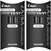 Pilot V7 Kartuşlu Yedek 3'L&uuml;,Siyah (2 paketi)