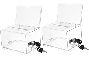 UTHCLO 2st Transparent Insamlingslåda Med Lås Och Nycklar Offentlig Röstningsbox För Donationer Och Förslag För Kontor Och Evenemang
