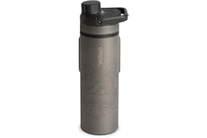 GRAYL Titanium UltraPress Bouteille filtrante Covert Black 500 ml – Filtre pour randonnée, camping, survie, voyage