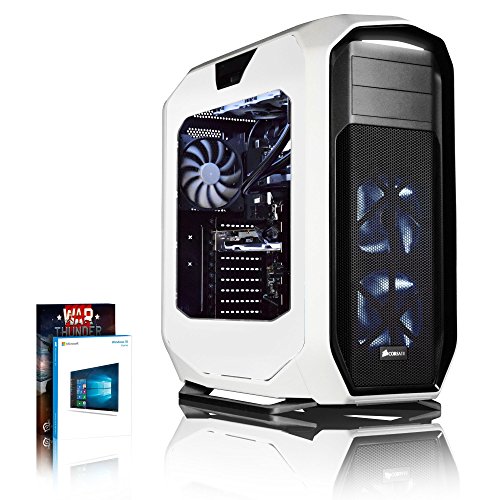 VIBOX Rapture XR780-300 Gaming PC - 4,0GHz i7 10-Core Prozessor, GTX 1080, leistungsfähig, Wassergekühlter Desktop Gamer Computer mit Spielgutschein, Windows 10, Weiß Innenbeleuchtung, lebenslange Garantie* (3,0GHz (4,0GHz Turbo) Intel i7 6950X Extreme Broadwell 10-Core Prozessor, MSI NVIDIA GeForce GTX 1080 8GB ARMOR Grafikkarte, 64GB Team Elite 2133MHz DDR4 RAM Speicher, Samsung 850 Evo 1TB SSD, Corsair H100i GTX Extreme Wasserkühler, EVGA 750w Netzteil, Corsair Gehäuse, X99 Mainboard)
