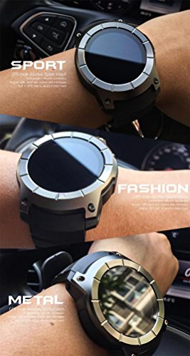 Reloj inteligente S958, para hombres, de aleación, con Bluetooth, apoyo GPS, presión de aire, llamada, frecuencia cardíaca, negro