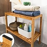 Badezimmerbank, Bank, Ablage aus Walnussholz: Amazon.de: Küche & Haushalt