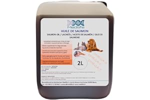 MEDILIFE 2L Huile de Saumon 100% Naturelle pour Chiens, Chats et Chevaux, Riche en Oméga 3-6-9 et Vitamines