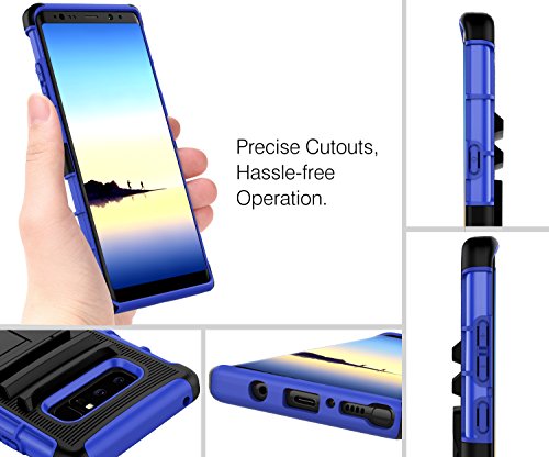MoKo Funda Samsung Galaxy Note 8 - Holster Funda con Soporte y Girable Clip  Heavy Duty  Robusto Resistente a la ca  da Funda Case para Samsung Galaxy Note 8  2017   Azul