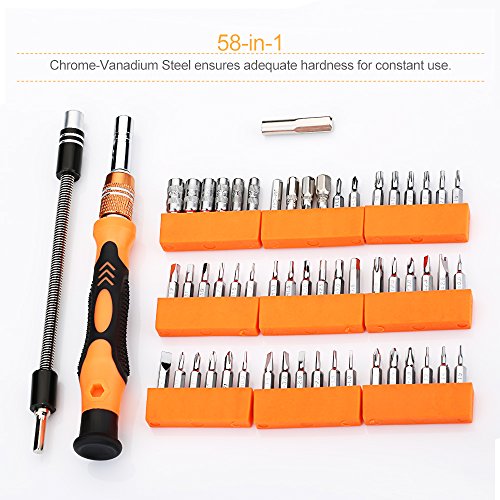 Schraubendreher Set , Topop 58 in 1 mit 54 Bits Magnetische Schraubendreher Set Schraubenzieher Werkzeugsortiment Werkzeugkoffer für Handy, Tablet, PC, MacBook, Uhr etc. - 2