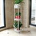 Produktbild Blumenstand Dreistufige schmiedeeiserne Balkon Wohnzimmer bodenstehende Blumentopf Rack im europäischen Stil Einfach platzsparend (Farbe : Weiß, größe : 29.5 * 85cm)