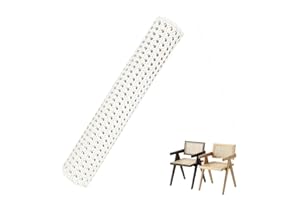 Yitobici Wiener Geflecht,Kunststoff PE Rattan-Gurt Cane Webbing, 40 x 100cm Webbing Rattan Roll,Wabengeflecht für DIY-Projekte Möbeldekoration,Weiß