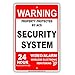 Produktbild Eugene49Mor rot Achtung Eigentum geschützt durch ACS Sicherheit System Video Alarm Wireless Elektronische Überwachung 24 Stunde Police Versand Hinweis Aluminium Metall 20,3 x 30,5 cm Schild Teller