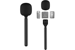 KIMYOAEE Support pour DJI Mic 3/Mini/1/2/Rode Wireless GO II/Micro Insta360 X5 Air Handle Rig Poignée Wireless Interview Lavalier Microphone sans Fil Adaptateur Handheld Griffe pour Hollyland Lark M1/Synco G1
