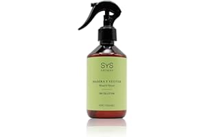 SYS Aromas Ambientador Pulverizador Madera y Vetiver 1991 - Spray Concentrado - Aroma Amaderado y Cítrico - Fragancia Duradera, Elimina Olores - Ideal para Hogar, Oficina, Baño - 300 ml