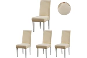 ARNTY Fundas Sillas de Comedor, Fundas para Sillas Pack 4/6 Fundas Sillas Ajustables Elásticas Chair Covers Modernas Lavables para Banquetes Oficina Hogar Restaurante Bar (Champán, Pack 4)