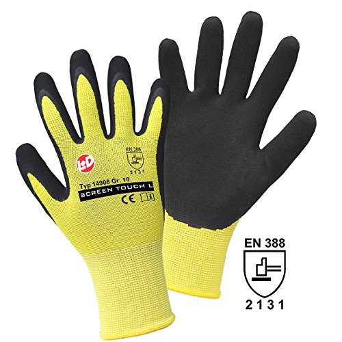 Griffy 14906 Feinstrickhandschuh SCREEN TOUCH L Nylon mit Latex-Beschichtung Größe (Handschuhe): 1