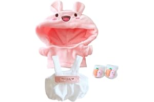 niannyyhouse Costume de lapin à capuche en velours côtelé - 20 cm - Figurines en peluche - Accessoires de vêtements (rose)