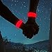 Produktbild Acxeon 2 Stück Packung - LED Sicherheits Slap Armbänder Reflektierende LED Armbänder für Radfahren, Jogging, Laufen (Rot)