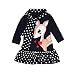 Produktbild Kobay Kleinkind Baby Mädchen Kinder Kleidung Langarm Dot Deer Tops T-Shirt Kleid (120/4Jahr, Dunkelblau)