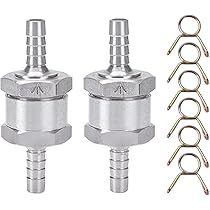 Kraftstoff Rückschlagventil 12mm - 2 Stück Aluminium Mit Schlauchklemmen