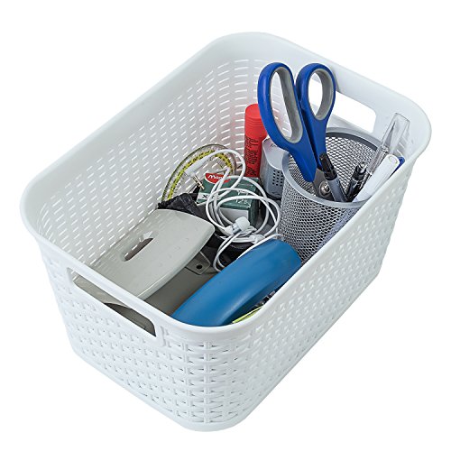 Tatkraft Petit Stilvolle Stapelbare Badezimmerkorb Aufbewahrungskorb mit Deckel Rattan-Optik 6L - 7