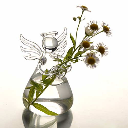 SOLEDI Verre Suspendu en Forme d'Ange de Fleur Vase Bouteille Container Jardin Décor