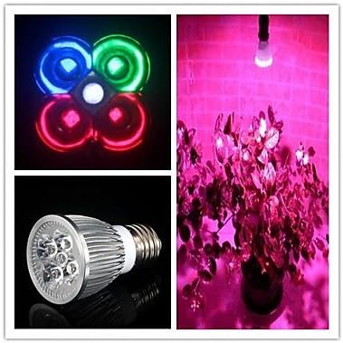 E27 5W (2Red+1Blue+1White+1Green) Full Spectrum Led Grow Light Smallest for Flowering (85-265V)
