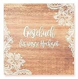 ⭐️ Viele Möglichkeiten: Gästebuch, Fotoalbum, Geschenk, Vintage Gästebuch, Gästebuch in Holzoptik, Deko für das Standesamt, Wedding Guest Book ...