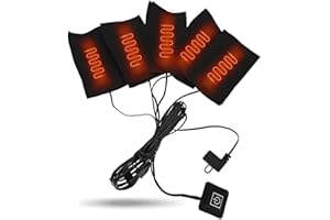 SEMME Riscaldatore Elettrico Panno Usb,Cinque Pad riscaldante Usb,Impermeabile Portatile Regolabile Temperatura Elemento riscaldante,Tappetini Riscaldanti per Abbigliamento collo,schiena,vita Invernale