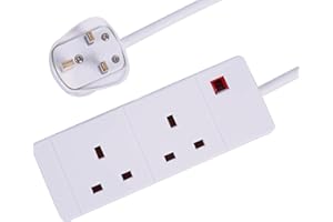 PRO ELEC PELB1900 2 Gang Extension Lead 3m, White