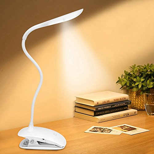 Aogolouk Leselampe Buchlampe, 16 LED Tischlampe Kontrolle Touchscreen, Dimmable eye- Versorgung mit Ladegerät USB Port, 3 Stufe Helligkeit, Flexarm, Lampe Reise, Portable LED wiederaufladbar Leselampe für Lesen Licht, Lesung verstellbar Büro Lampe für Erwachsene/ Kinder - 8