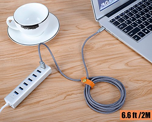 C  ble USB C  Lot de 2  2m Snowkids Cable Type C Data Chargeur Connecteur Ultra R  sistant en Aluminium pour Samsung Galaxy S9 S8 A3 A5 2017   Huawei p9 p10  Mate 9 10  LG G5 G6  Sony Xperia XZ Gris 