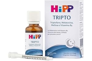 HiPP- HiPP TRIPTO, Integratore Alimentare, per un Sonno Ristoratore, Sonno, Addormentamento, Bambini, Triptofano, Melatonina, Melissa, Vit. B6. Flacone 30 ml, Senza Glutine