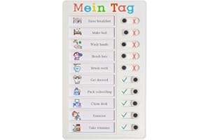 VELLICHOR Checklist Board, Stick-On Task List, Aufgabenliste zum Aufkleben, wiederverwendbares Memoboard für Kinder,Aufgabenplaner Kinder, Aufgabenliste für Kinder (Mein Tag)
