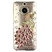 Produktbild spritech (TM) Farbige Diamant mit Luxus Kristall Strass Beautiful Bling Grün Pfau Transparent Hartschale Caver Fall, style-47, HTC M9 Plus