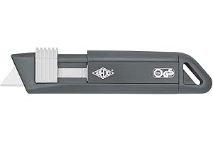 ‎WEDO Wedo 079810 CERA-Safeline Compact 79810 Safety Cutter CERA-Safeline Compact Ceramic Blades Plastic Housing Automatic Blade Retraction, Hanging Eyelet, TÜV/GS Tested, Silver/Anthracite/White