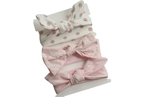 COUXILY Bébé Filles Coton Doux Bandeaux Arc Noeud Bandés Bandeau serre-tête Élastique Solide Et Imprimé Couleur Arc Turban Cerceaux De Cheveux pour Tout-Petits Bébés Enfants Coffret Cadeau