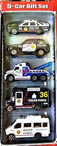 Street Machine Die Cast Metal Super Fast Running Wheel(5-Car Gift Set) Police Force, Can be an Attractive & Excellent Gift